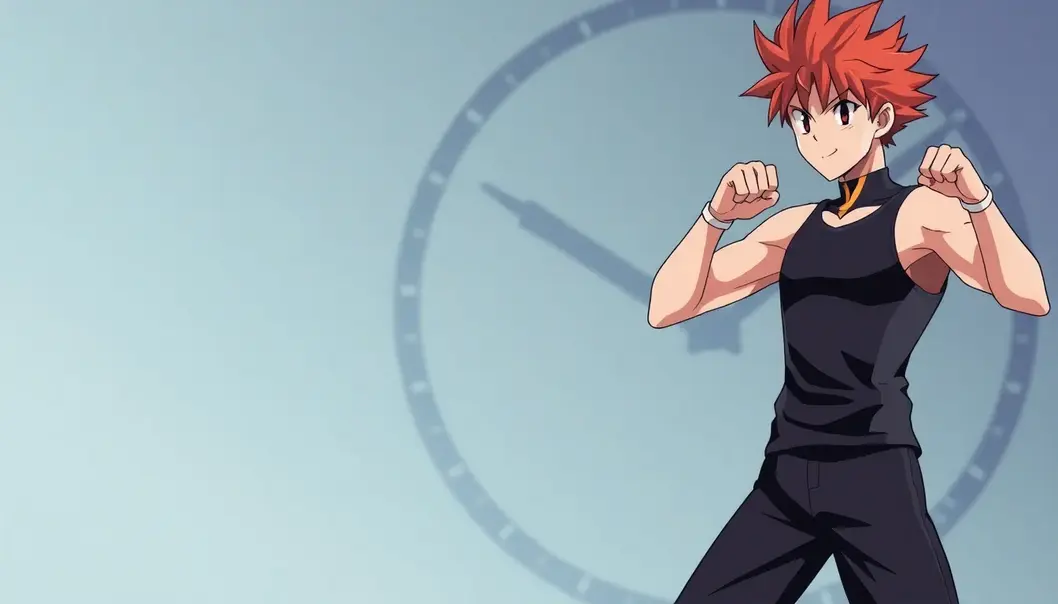 An anime hero balancing training with careful time management.