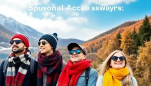 Collage of fans with seasonal sports accessories in various weather conditions.